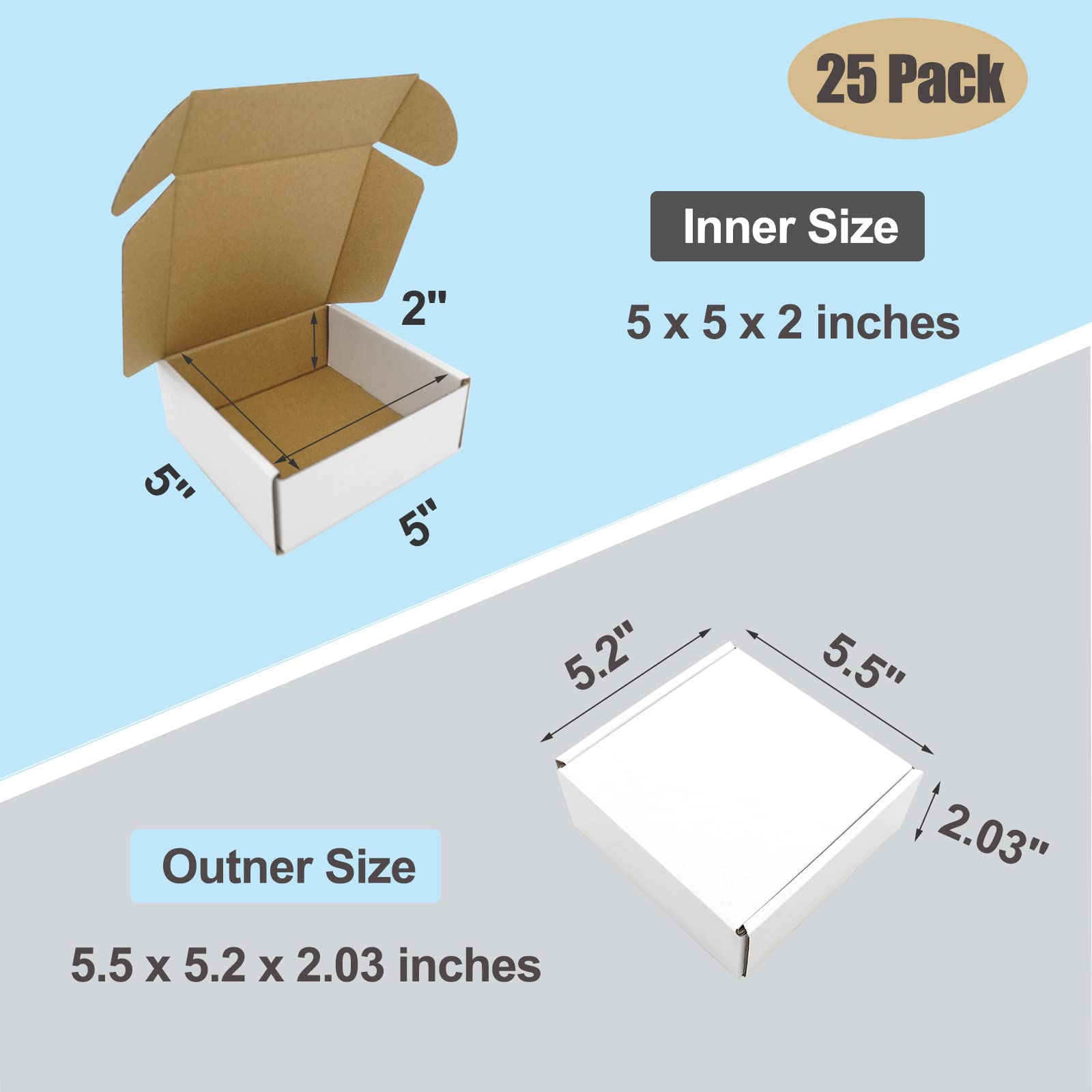 その他 Sadi Slim x2 boxes Amazon.com: 5x5x2 Small Shipping Box 50 Pack, White Cardboard Gift